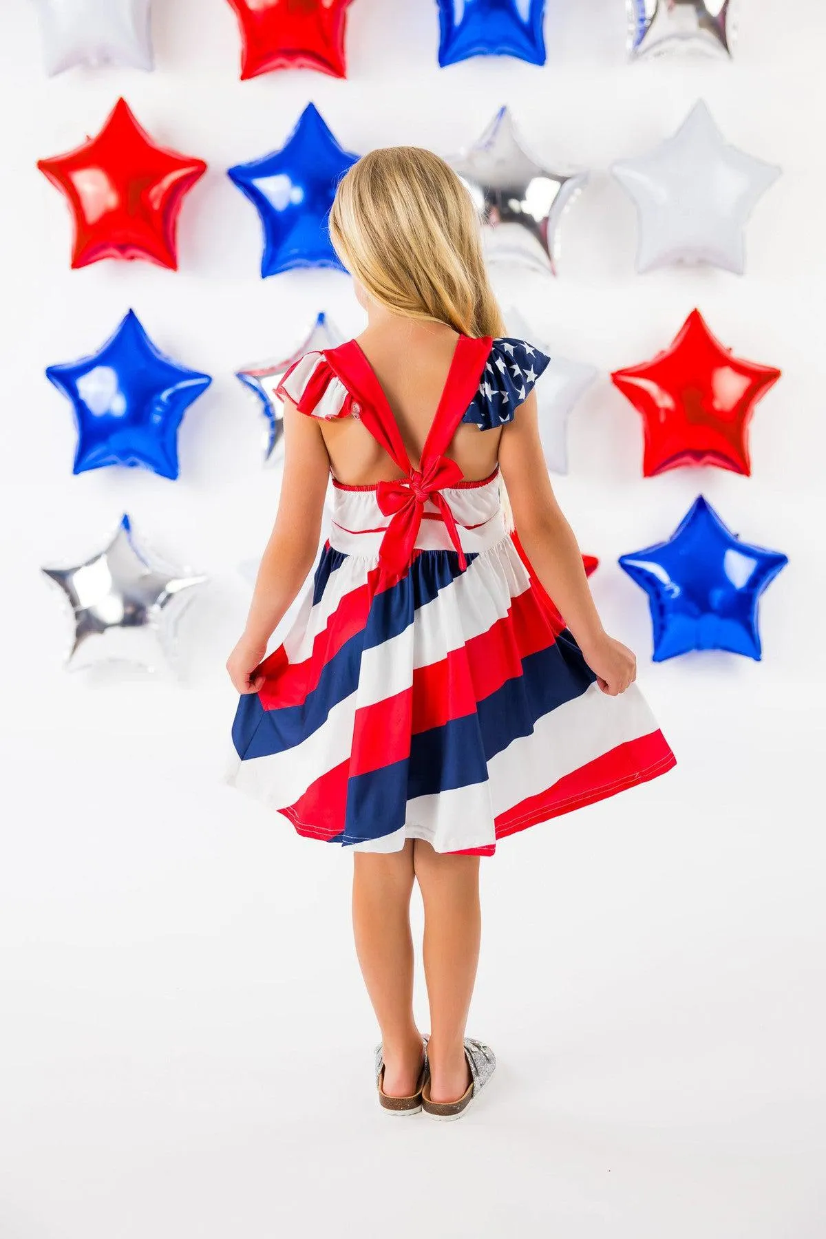 American Flag Halter Tie Dress