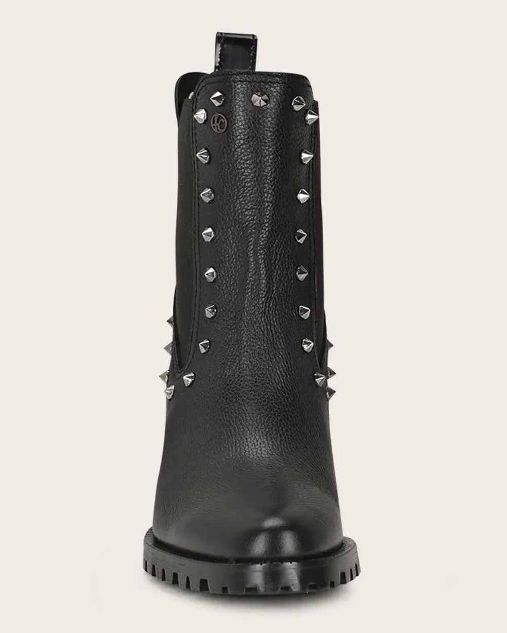 Ankle black bootie with spike studs