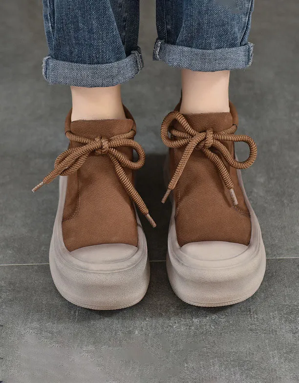 Ankle Lace-up Comfortable Casual Platform Boots