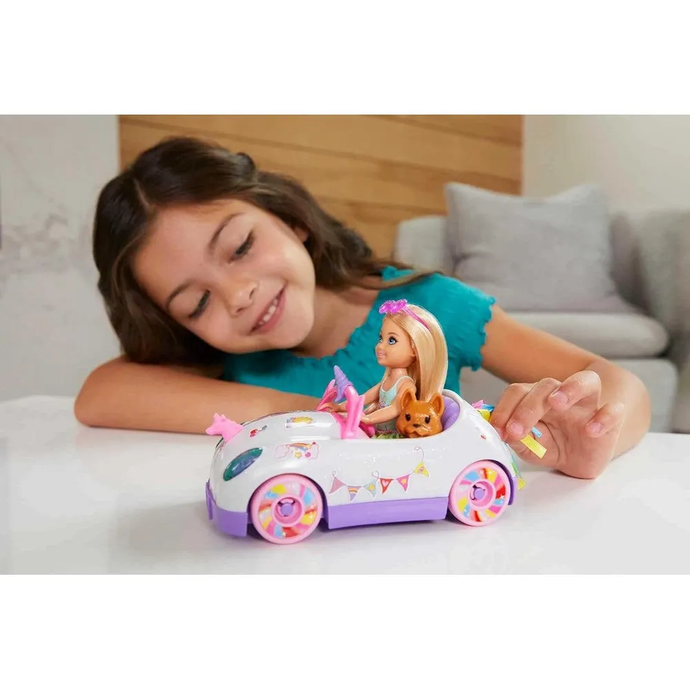 Barbie Club Chelsea Doll With Unicorn Car & Sticker Sheet