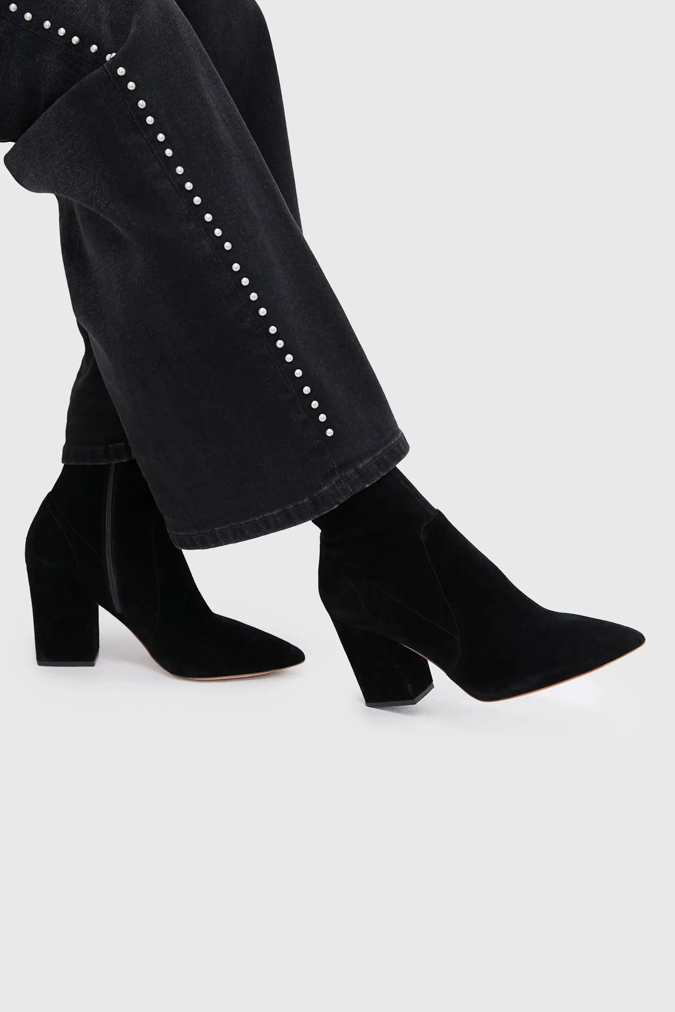 Black Isla Slim Ankle Booties