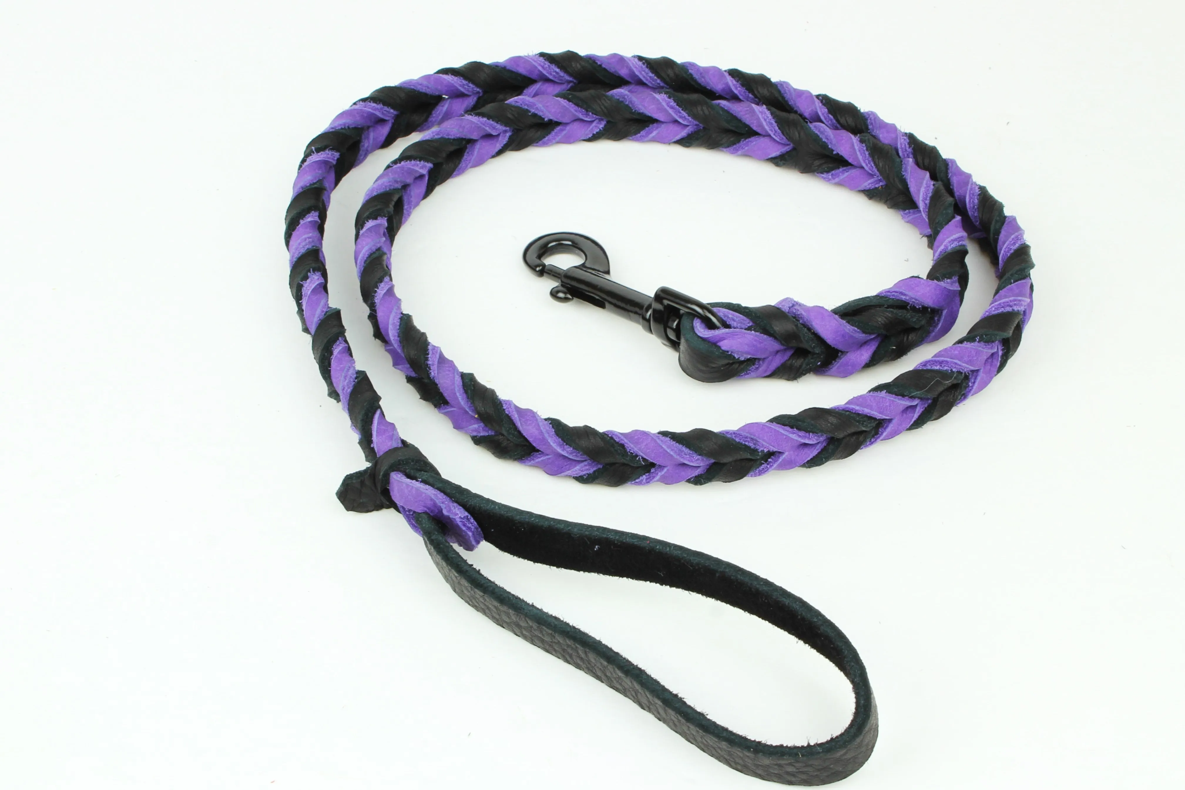 Black Label Braided Soft Leather Leash