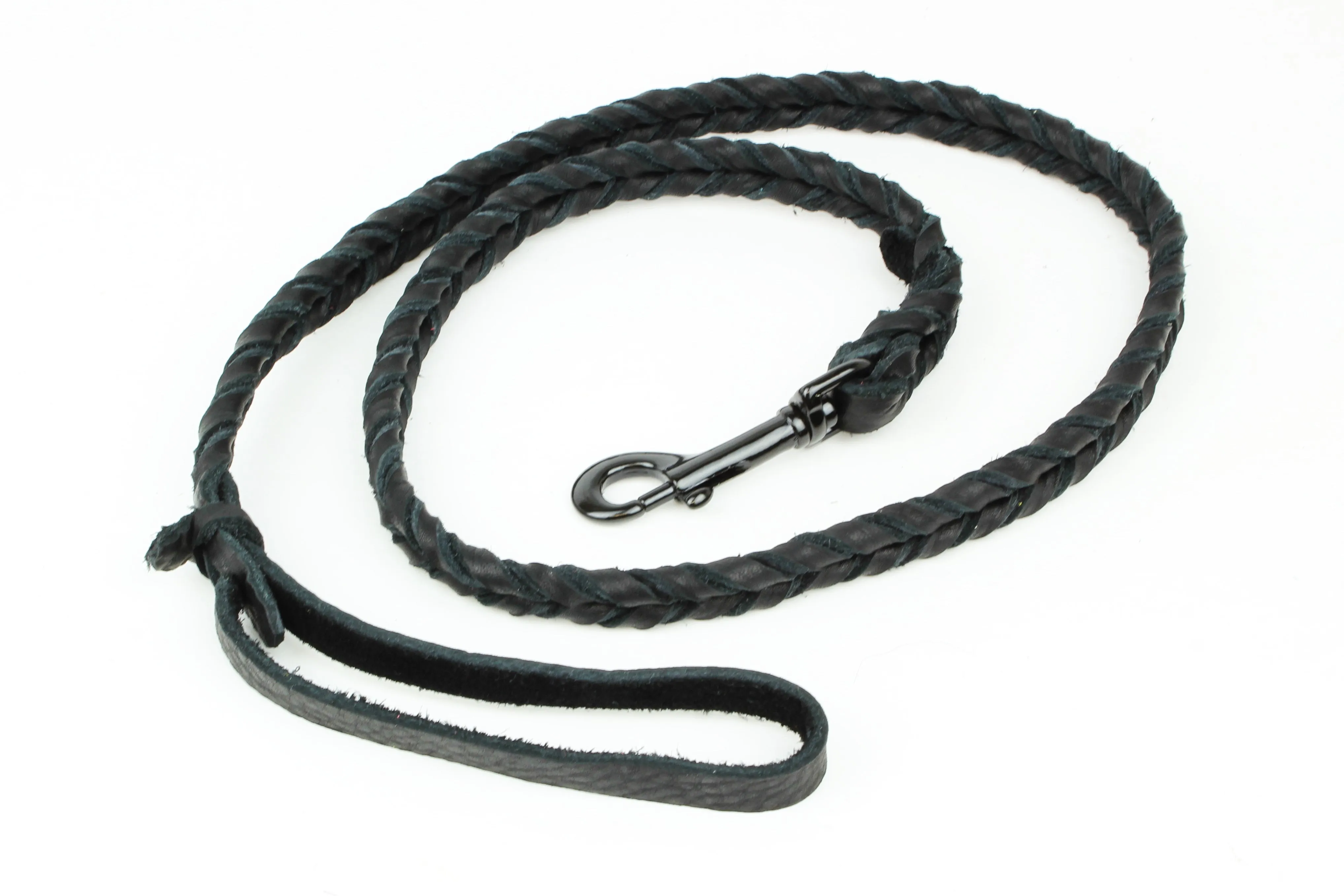 Black Label Braided Soft Leather Leash