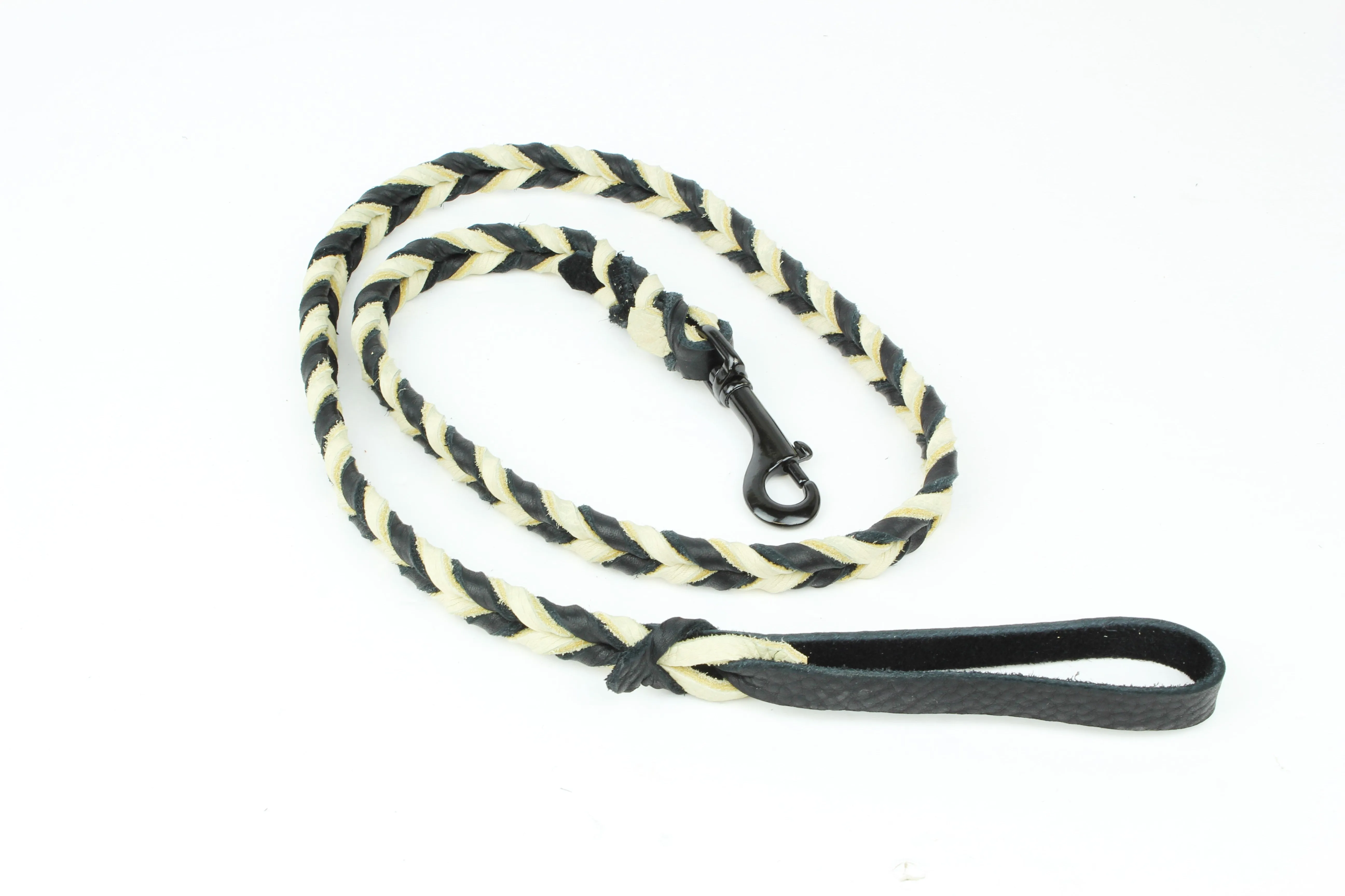 Black Label Braided Soft Leather Leash