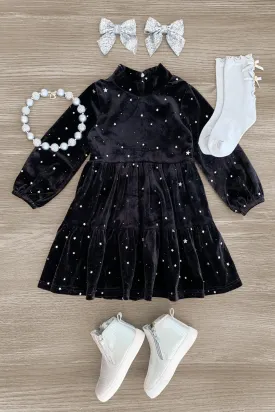 Black Velvet Star Dress