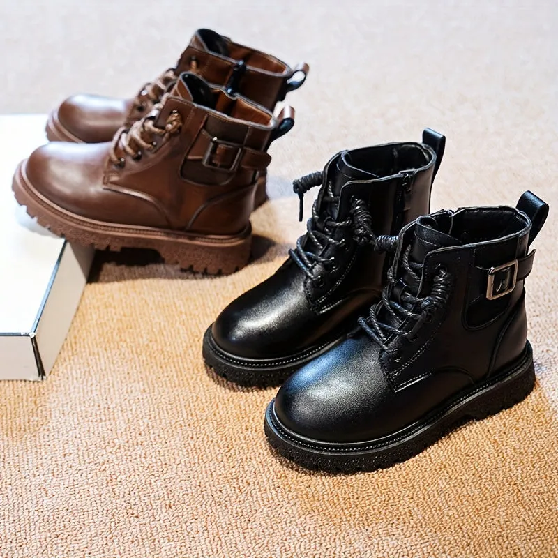 Boys Solid Color Casual Boots - Comfortable, Non-Slip & Durable - Perfect for Spring and Autumn Wear - Versatile Style