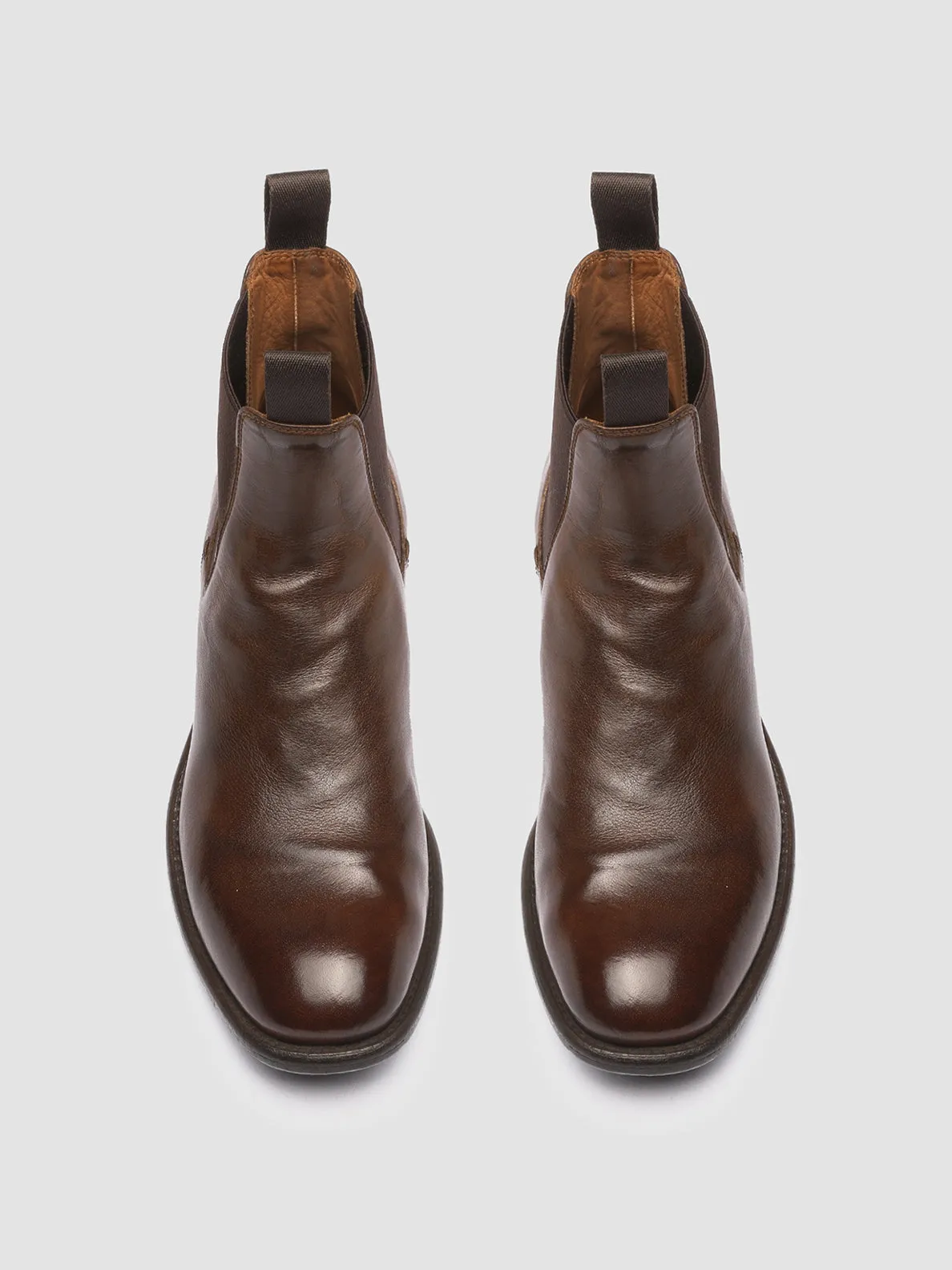 CALIXTE 004 - Brown Leather Chelsea Boots