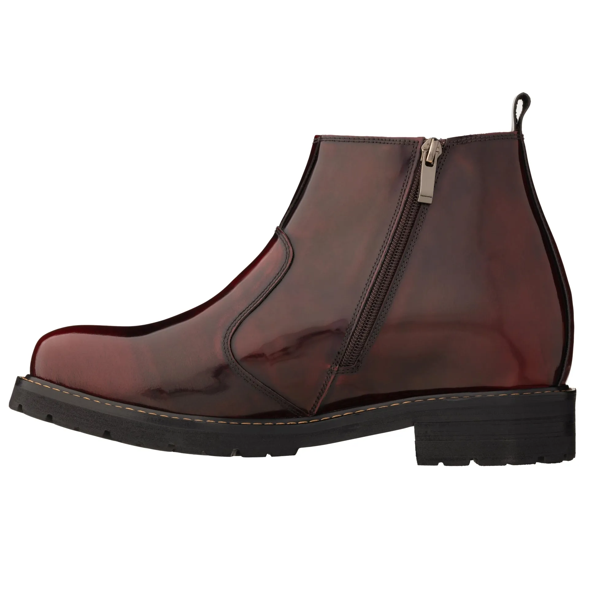 CALTO - K8994 - 3.6 Inches Taller (Cordovan) - Patent Leather Boot