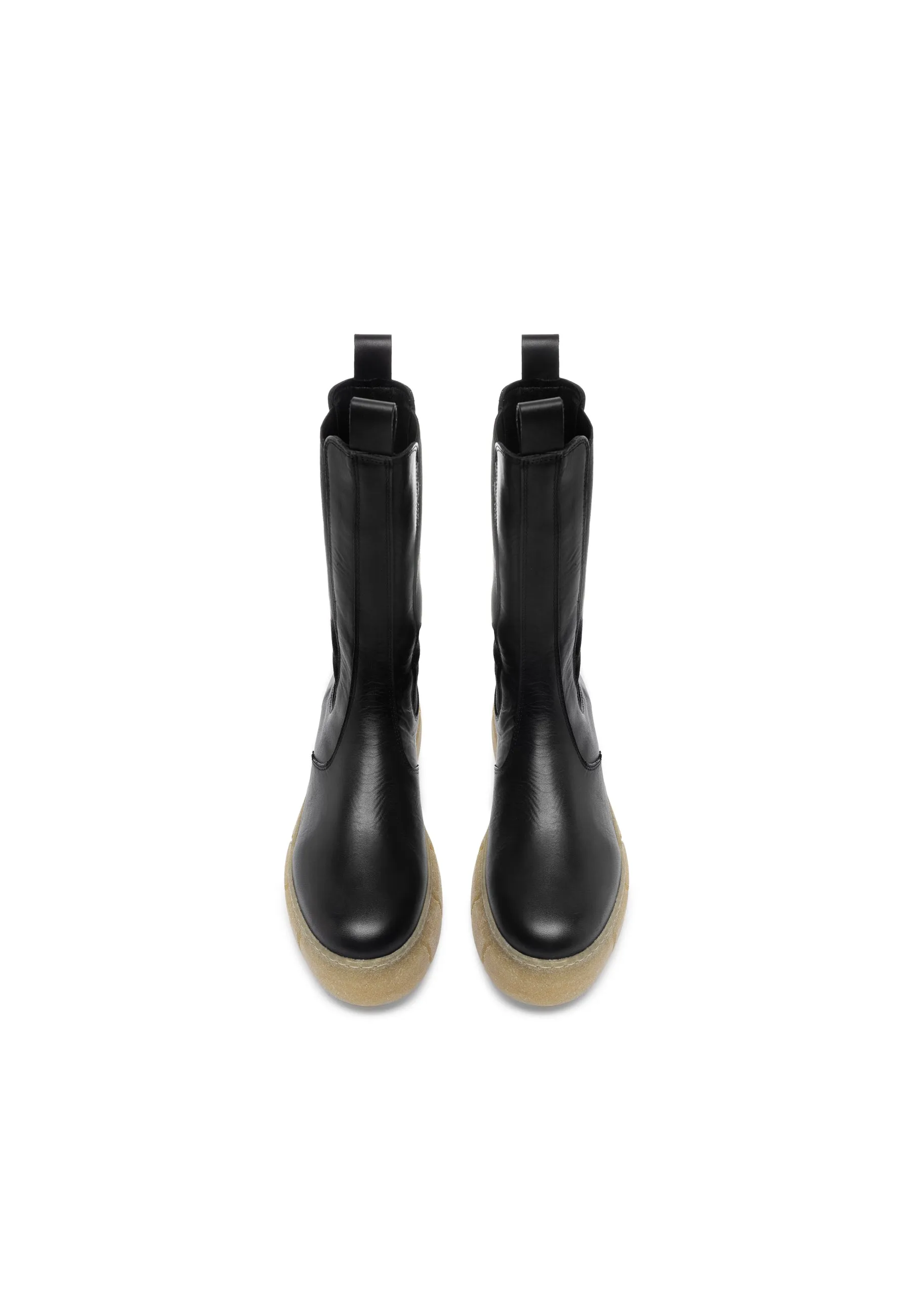 Casflora Black Chelsea Leather Boots