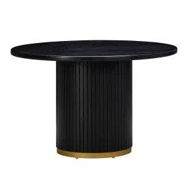 Chelsea Black Oak Round Dining Table