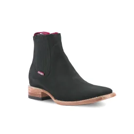 Chelsea Boot Square Toe Nobuck Black E1200