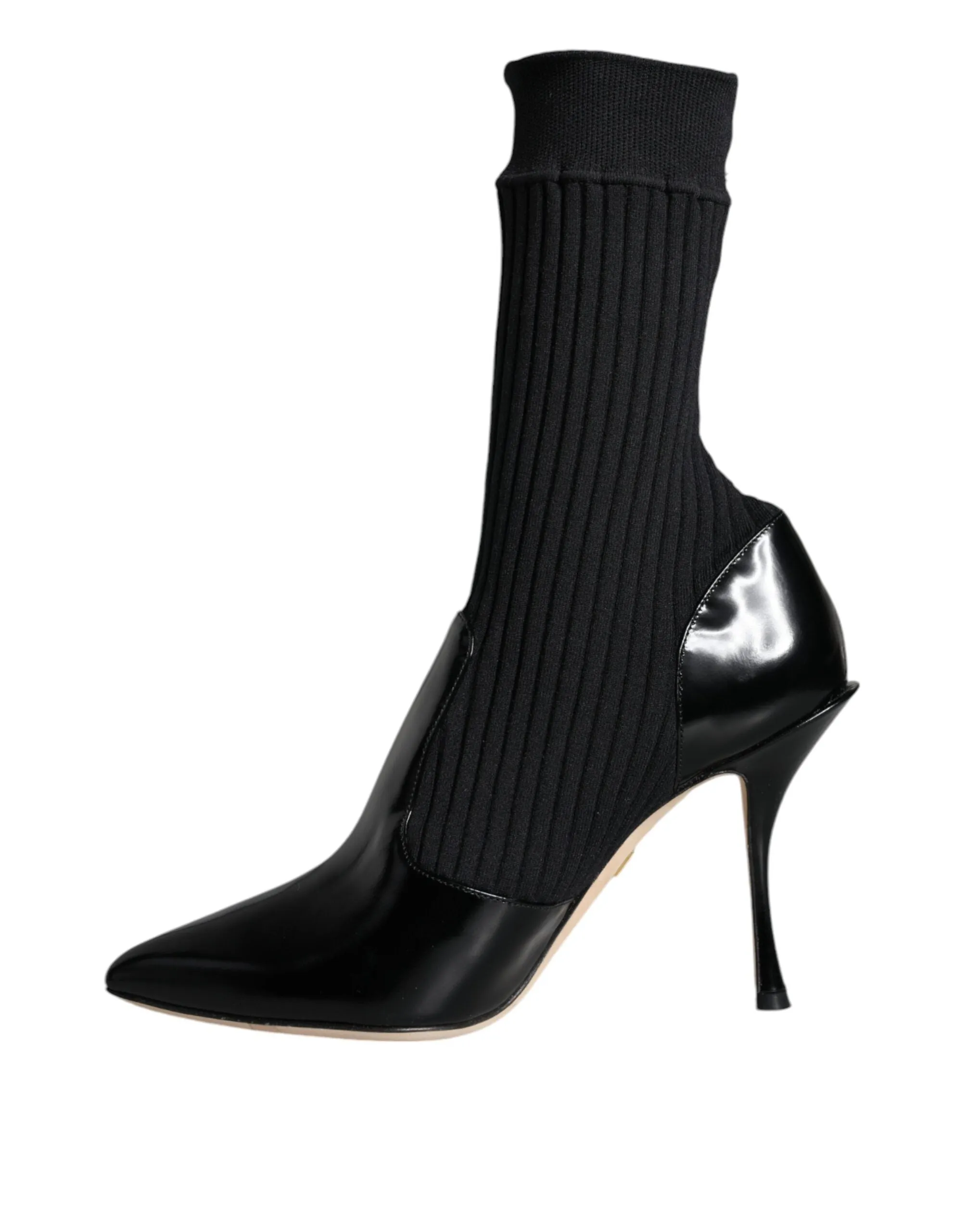 Dolce & Gabbana Black Stretch Sock Stilettos Booties