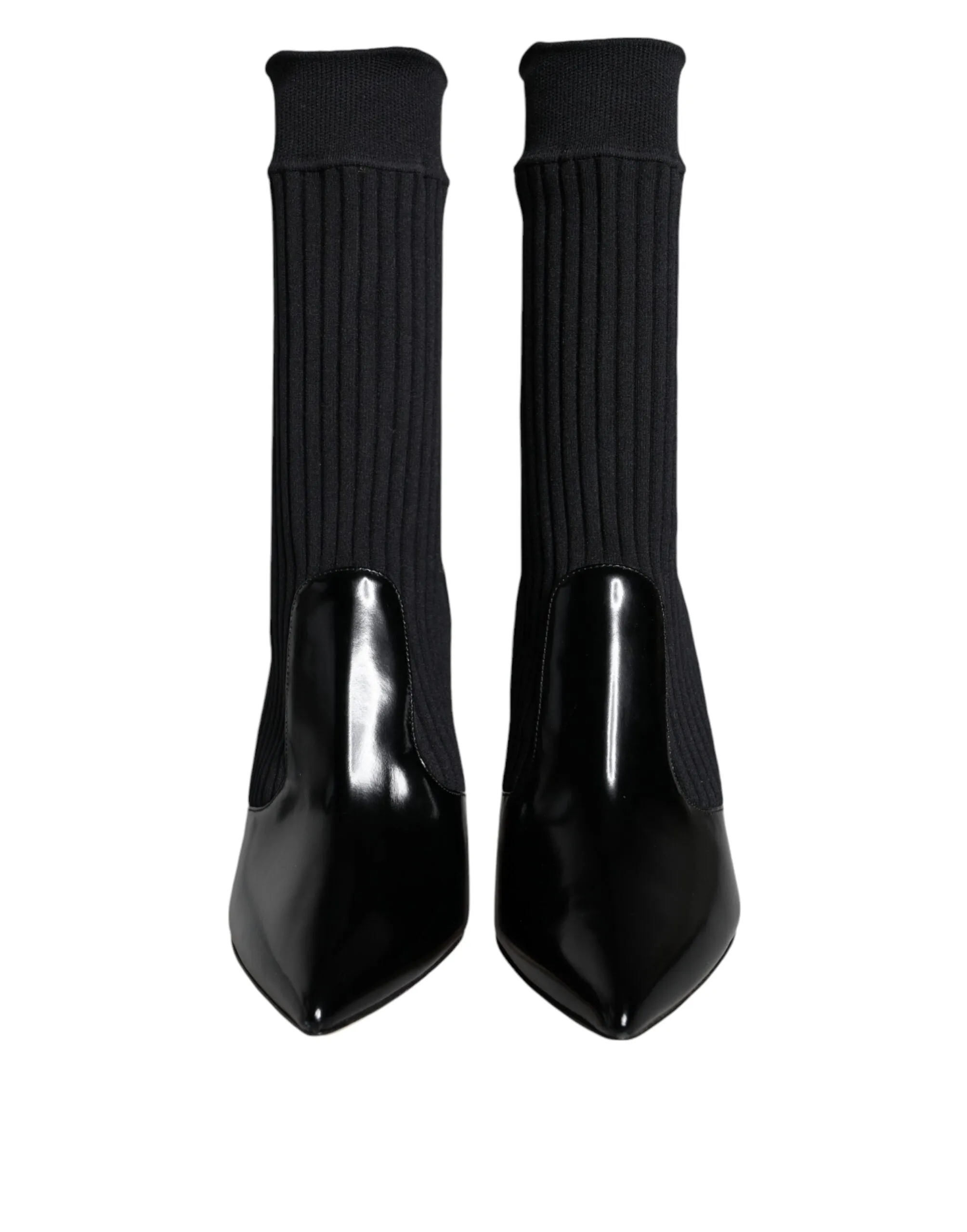 Dolce & Gabbana Black Stretch Sock Stilettos Booties