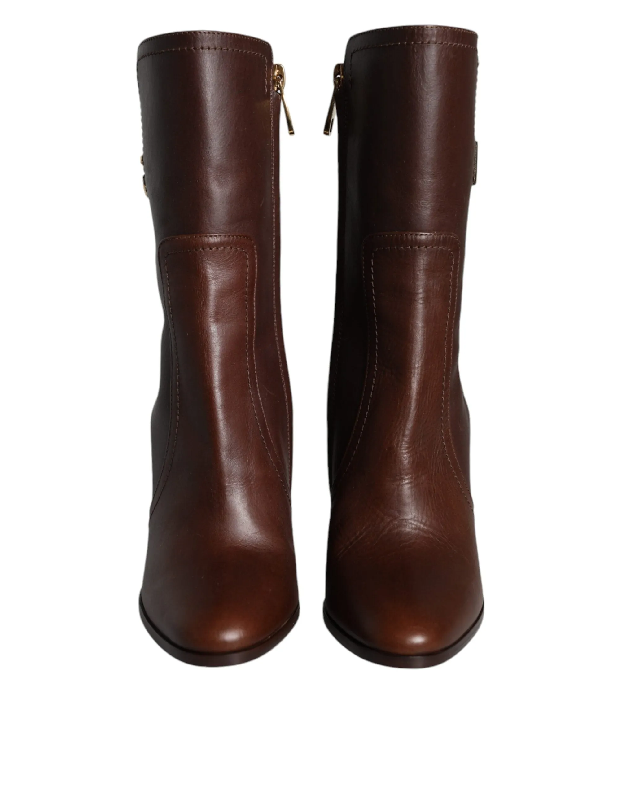 Dolce & Gabbana DG Logo Mid Calf Leather Boots