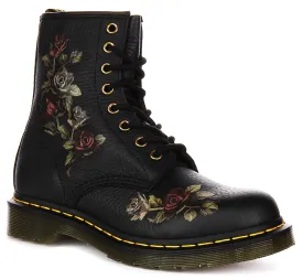 Dr Martens 1460 Decayed Flower In Black For Women