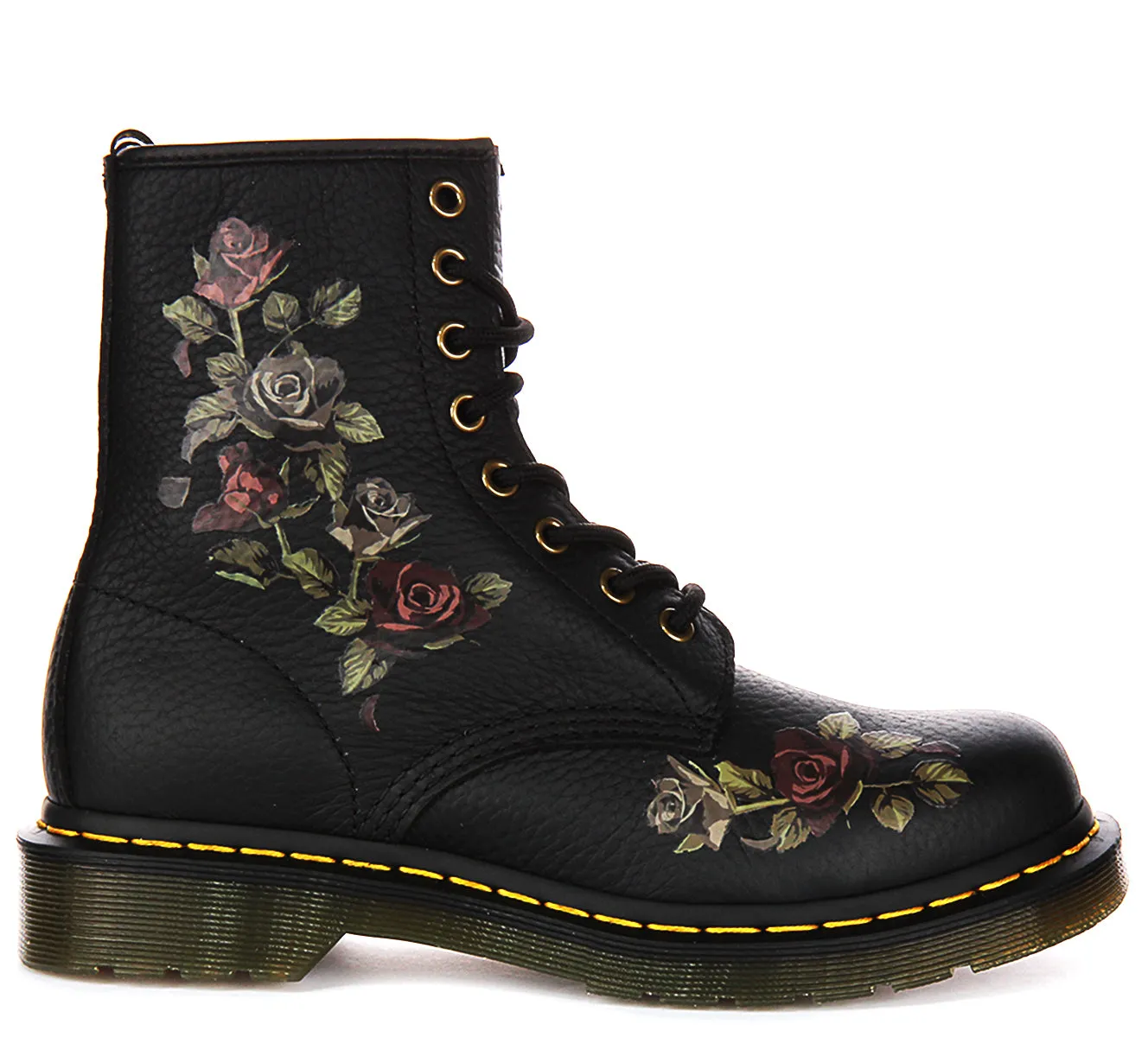 Dr Martens 1460 Decayed Flower In Black For Women