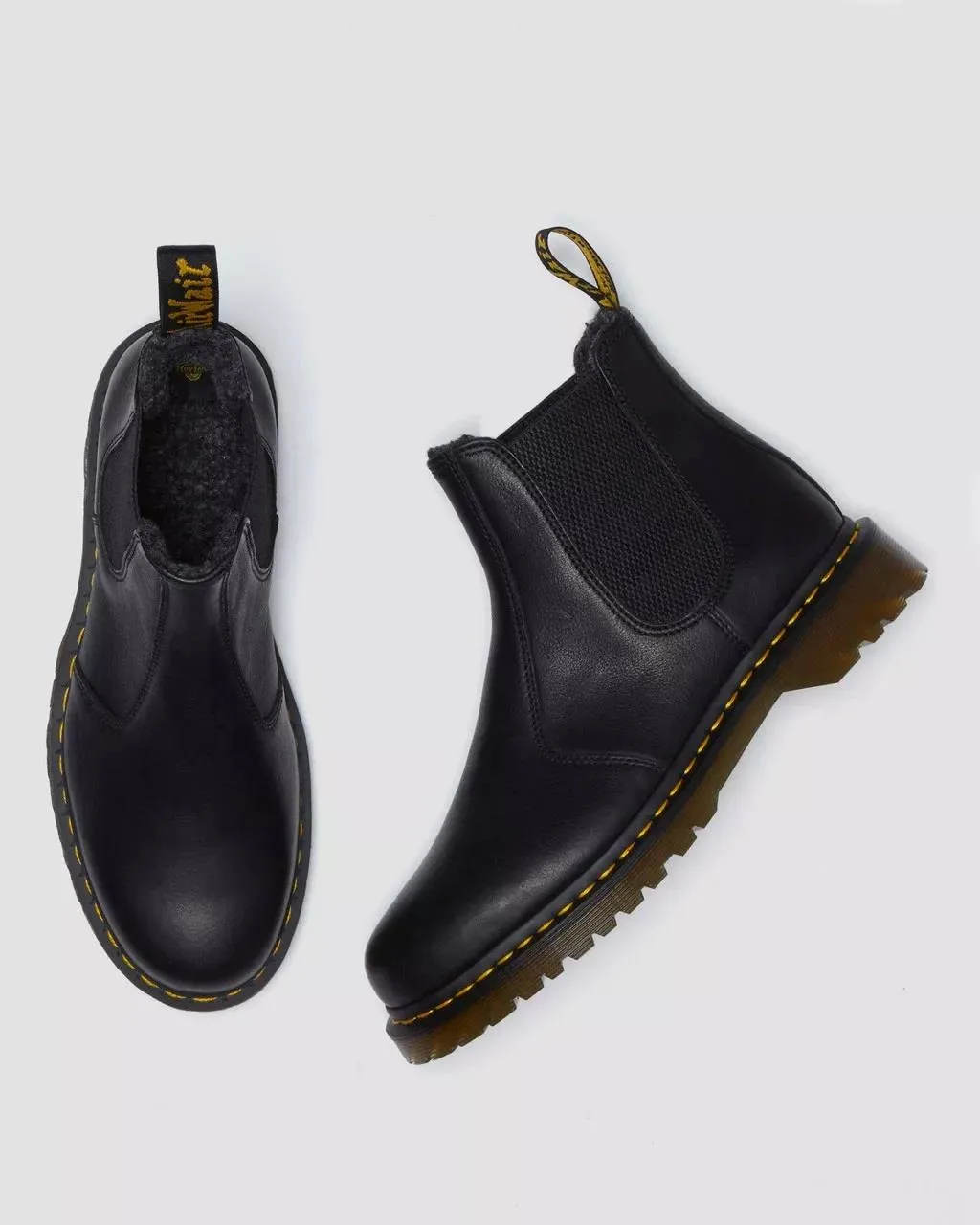 Dr. Martens 2976 WL Grizzly Leather Black Boots