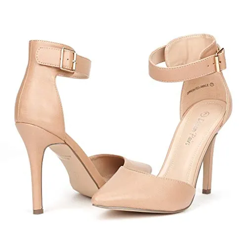 DREAM PAIRS Women's Pointed Toe Ankle Strap High Heel Stiletto Dress Court Shoes Oppointed-Ankle