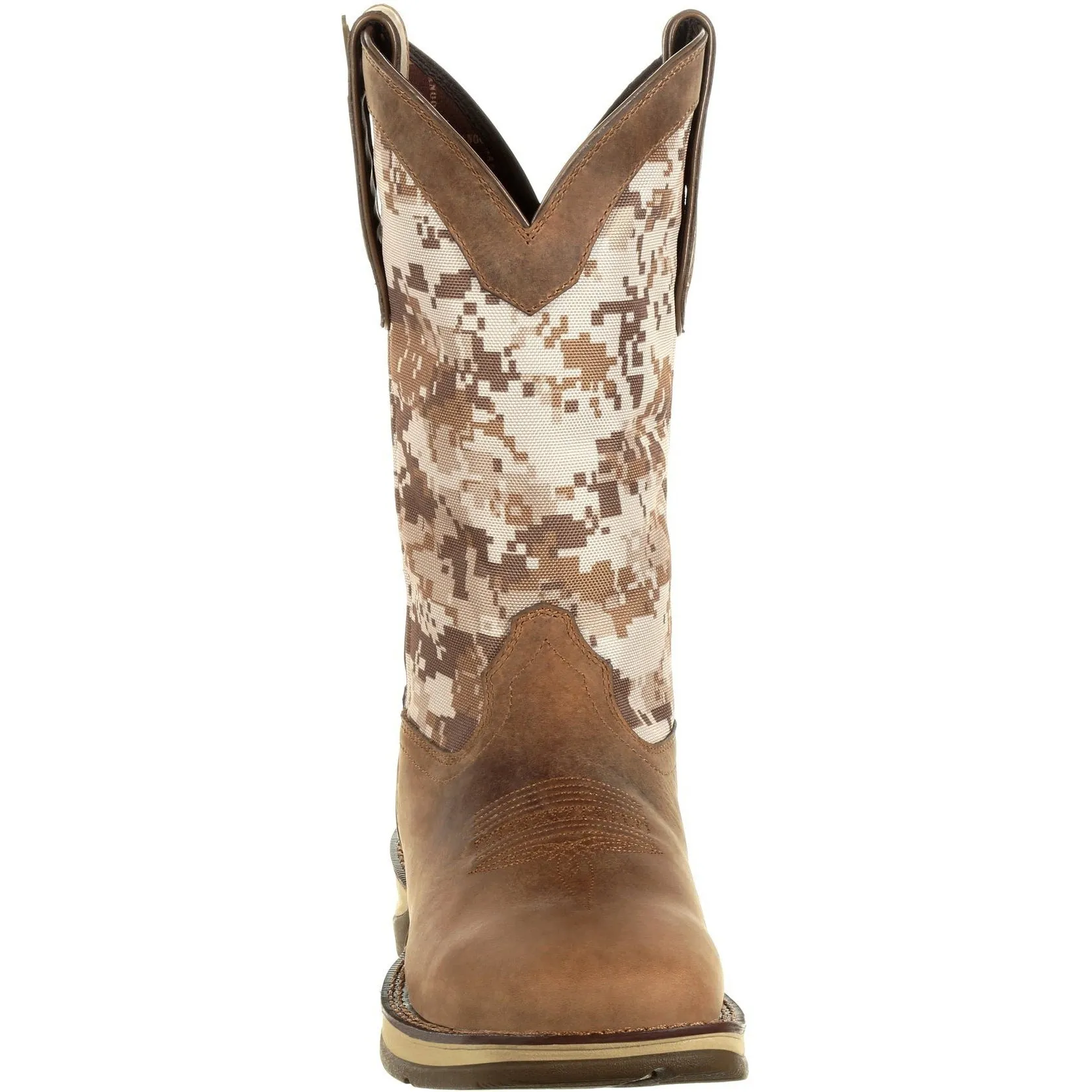 Durango Men's Rebel 12" Square Toe Pull-On Western Boot- Brown DDB0166