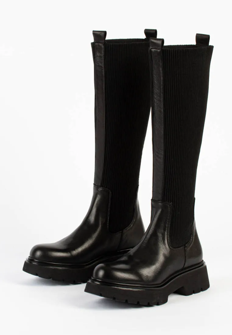 Electra Black High Chelsea Boots