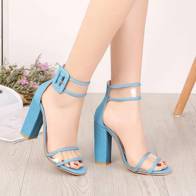 Elegant Chunky High Heel Sandal Shoes