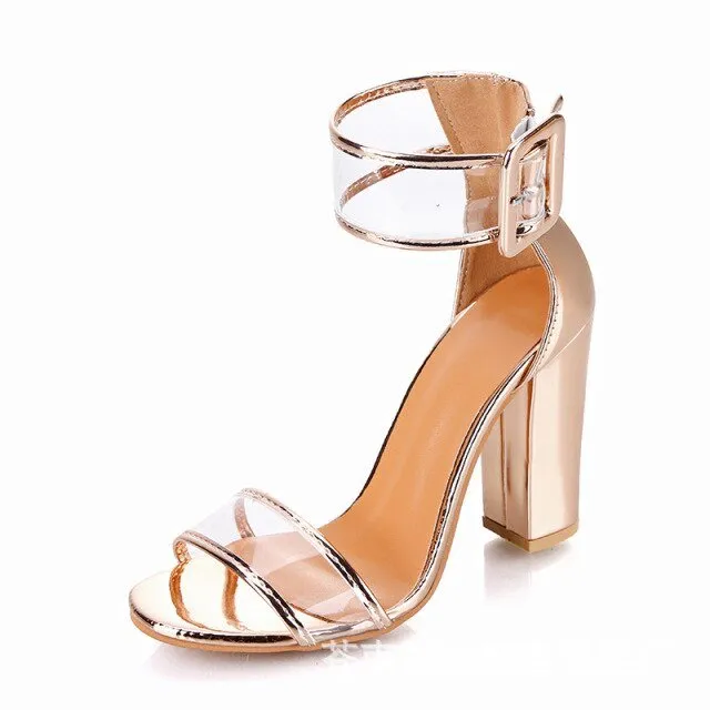 Elegant Chunky High Heel Sandal Shoes