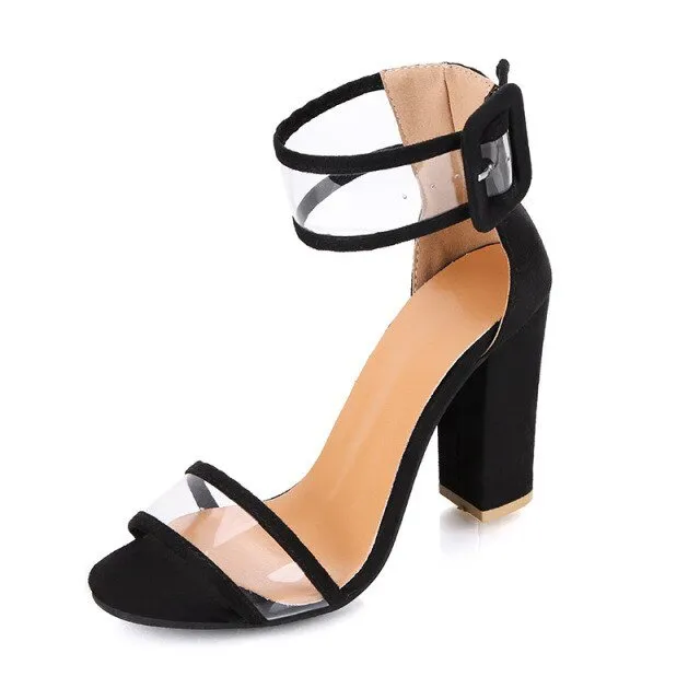 Elegant Chunky High Heel Sandal Shoes