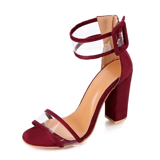 Elegant Chunky High Heel Sandal Shoes