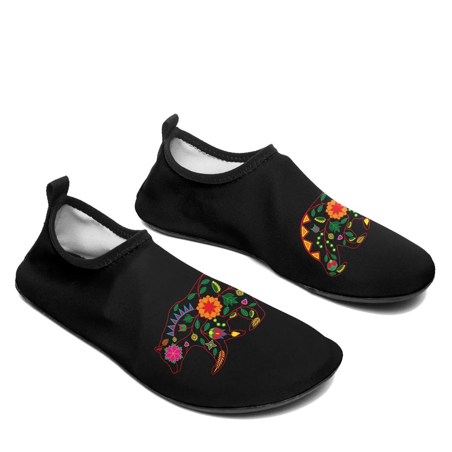 Floral Bear Sockamoccs Sockamoccs Kid's Sockamoccs Slip On Shoes