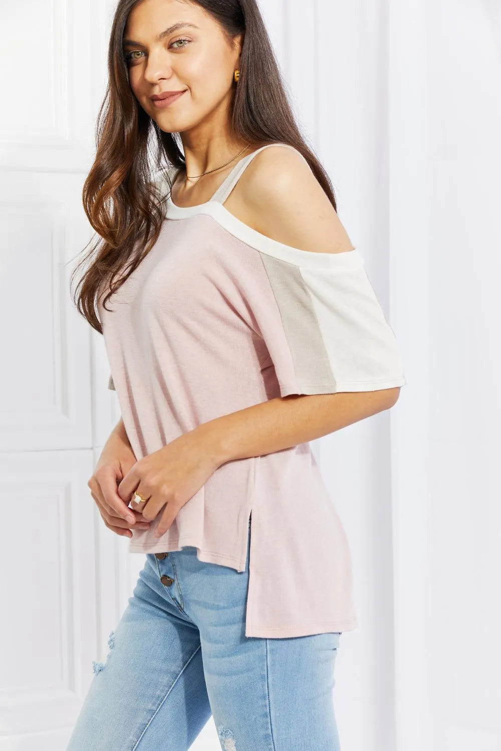 Full Size Cold Shoulder Tee