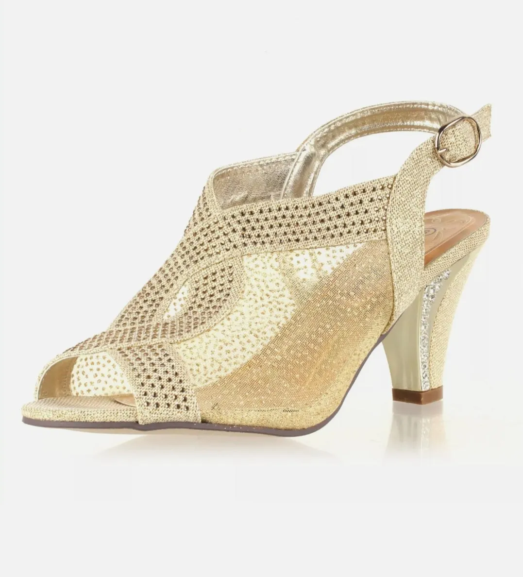 Girl's Gold Heeled Shoes