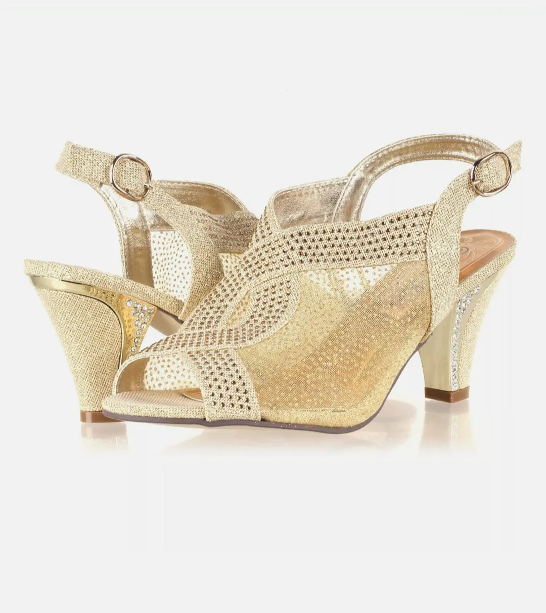 Girl's Gold Heeled Shoes