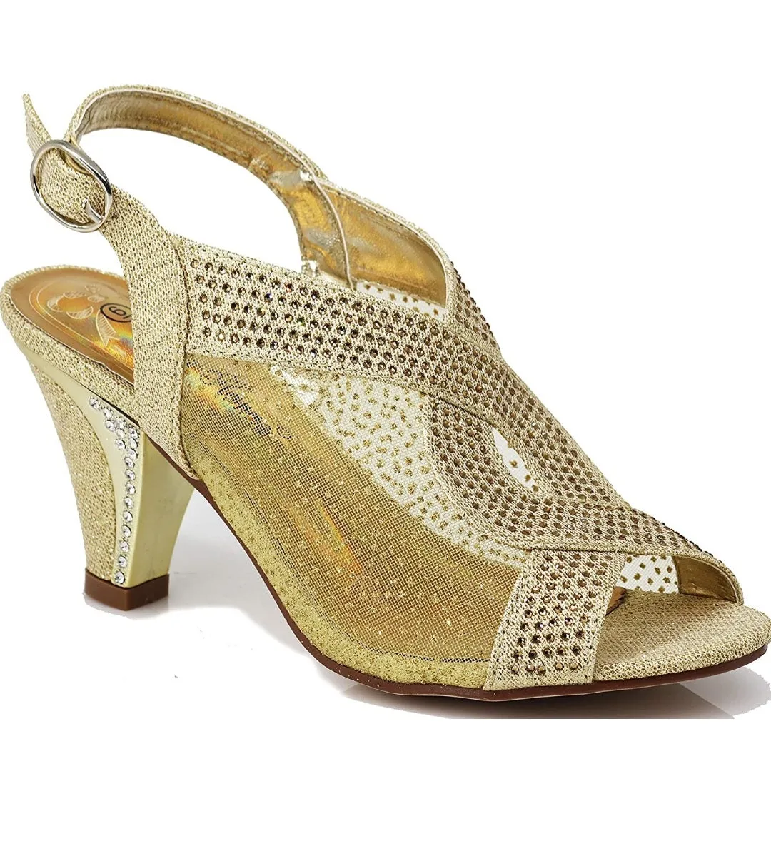 Girl's Gold Heeled Shoes