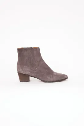 Grey Suede Chelsea Ankle Boot