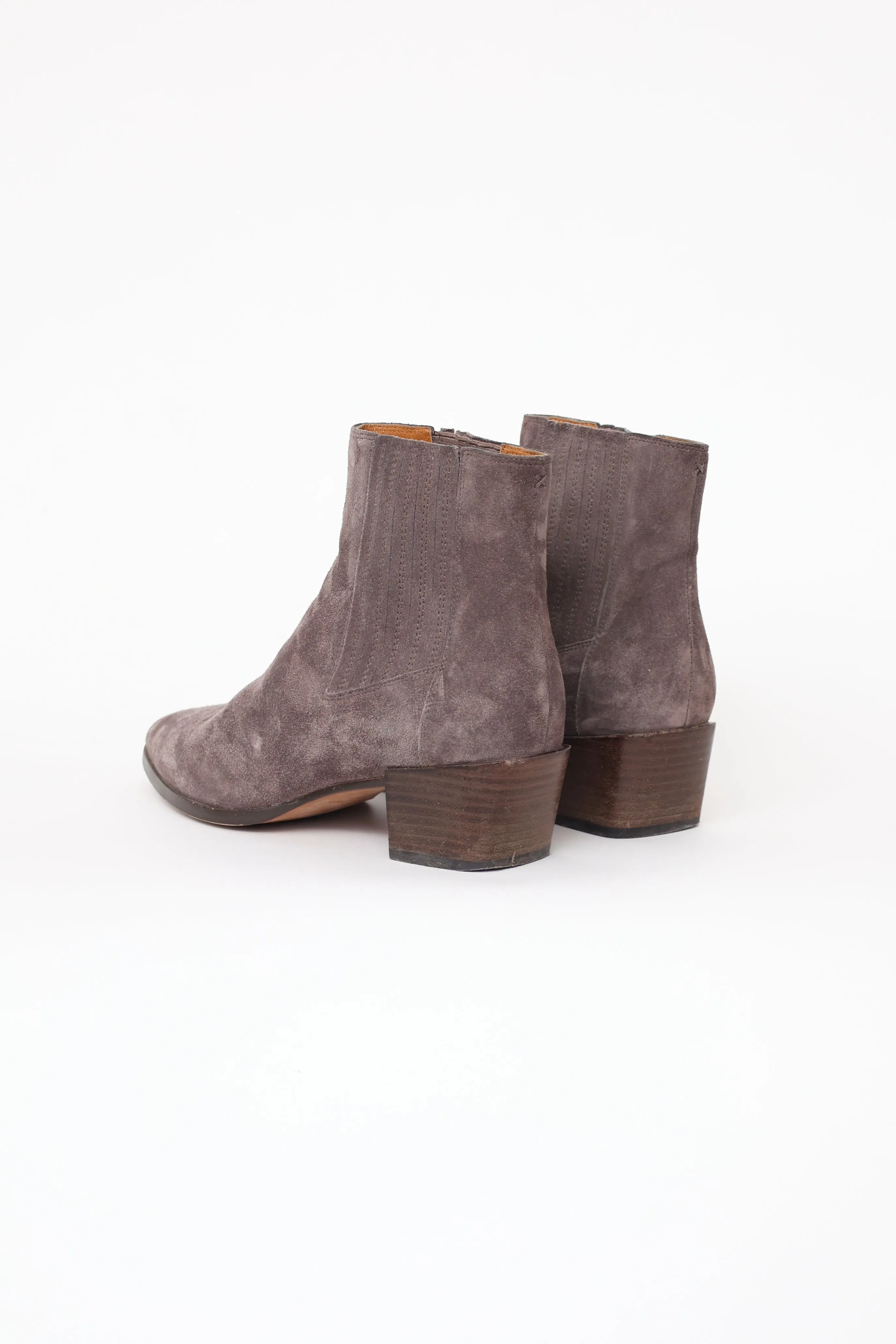 Grey Suede Chelsea Ankle Boot