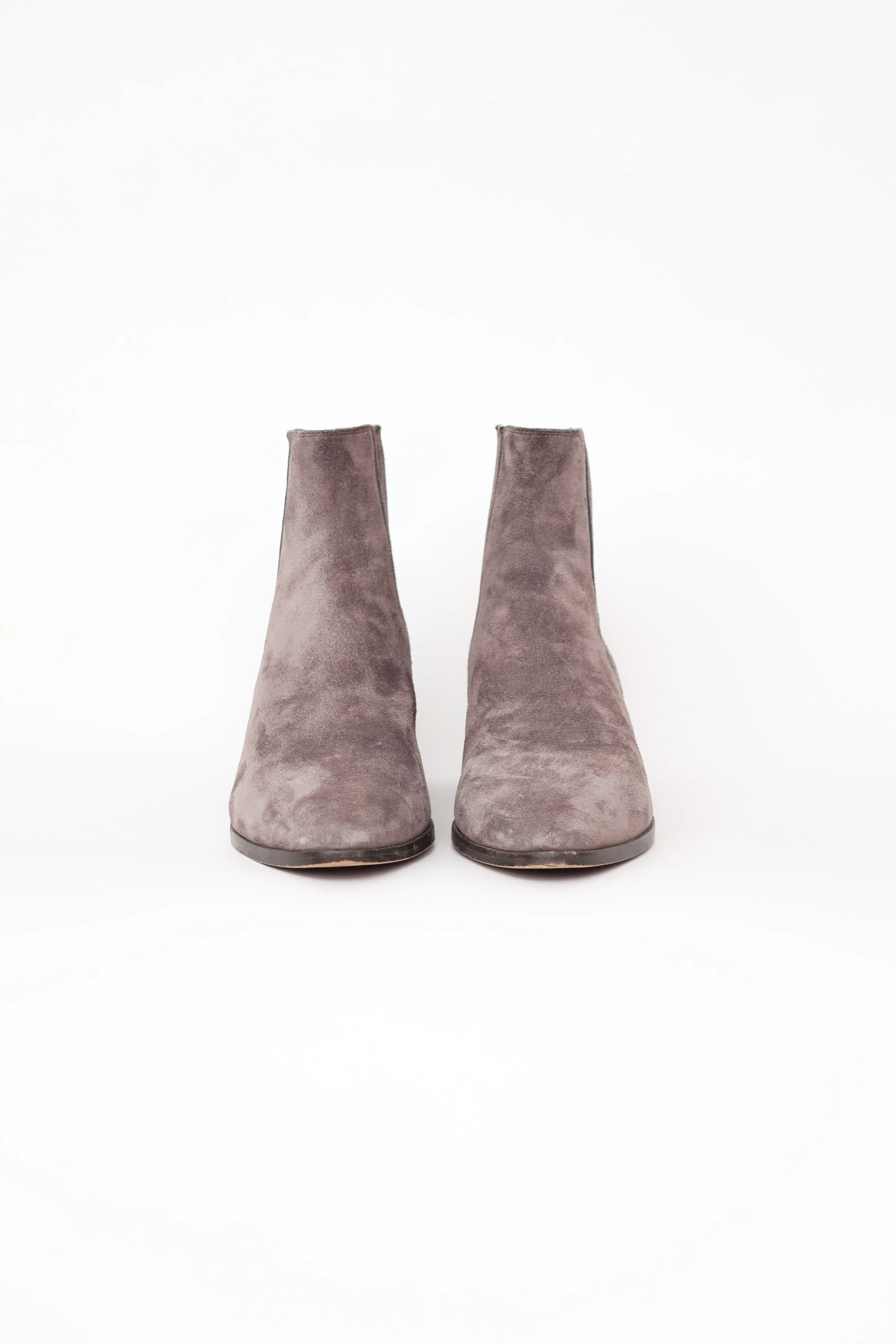 Grey Suede Chelsea Ankle Boot