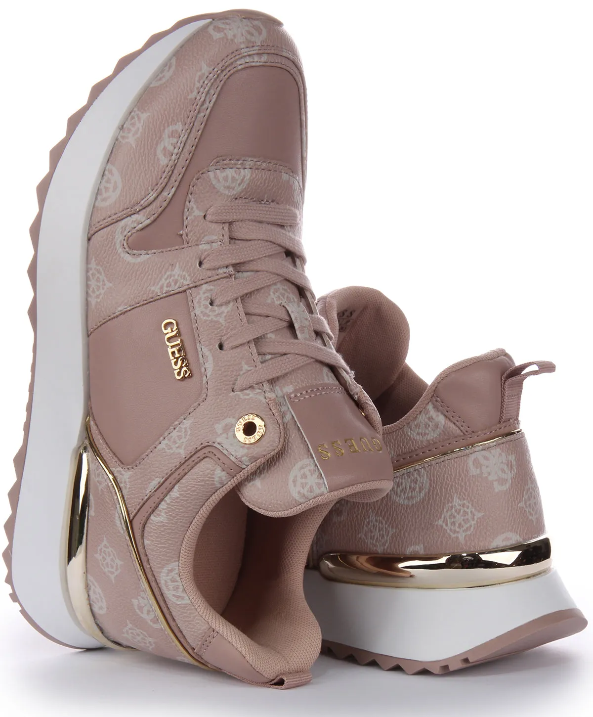 Guess Kaddy Peony Trainers In Pink White For Women