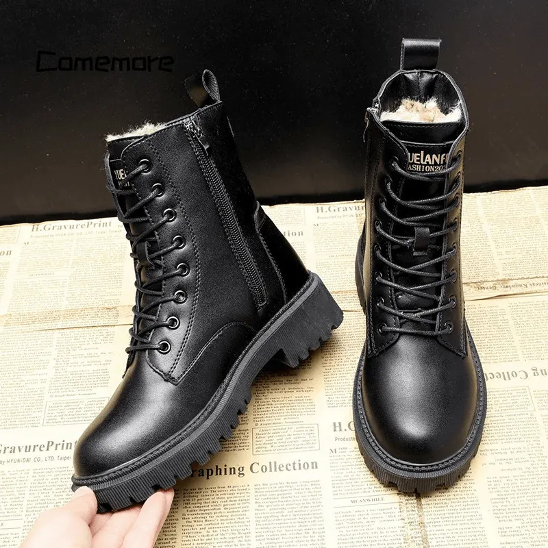 HANNAH™ | BLACK VEGAN LEATHER BOOTS FOR FALL AND WINTER