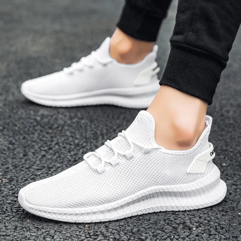 Hnzxzm Mesh Casual Shoes Breathable Lace-up Men's Footwear Sneakers Ultralight Comfortable Tennis Sports Shoe