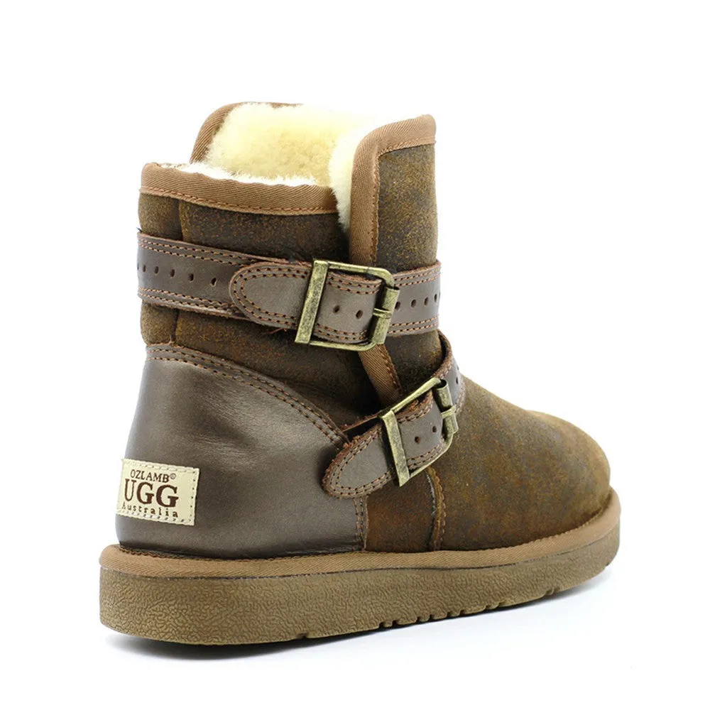 Jazz Buckle Short Ugg Boot - Chestnut