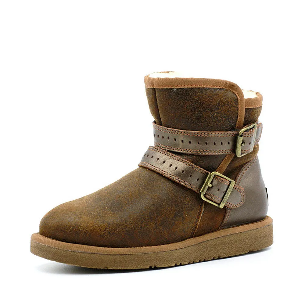 Jazz Buckle Short Ugg Boot - Chestnut