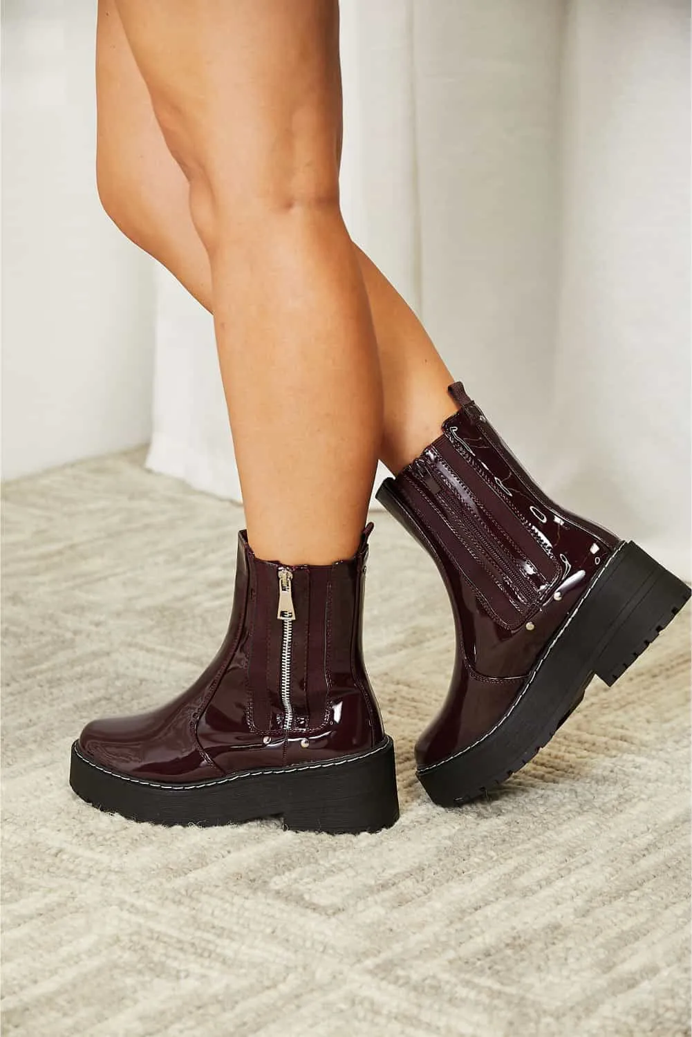 Let It Shine Side Zip Platform Boots