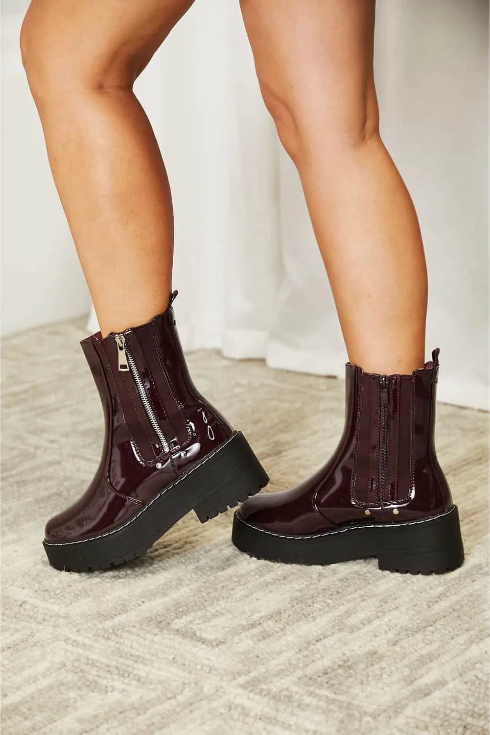 Let It Shine Side Zip Platform Boots