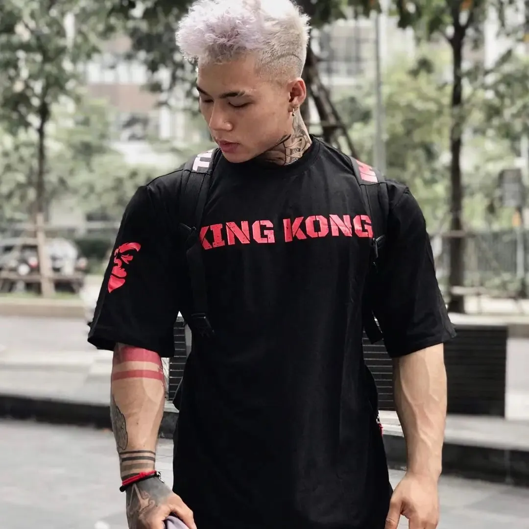 Men Tshirt Cotton Loose Fit Casual Streetwear Workout Fashion Gym Shirt  O-Neck  Graphic T Shirts