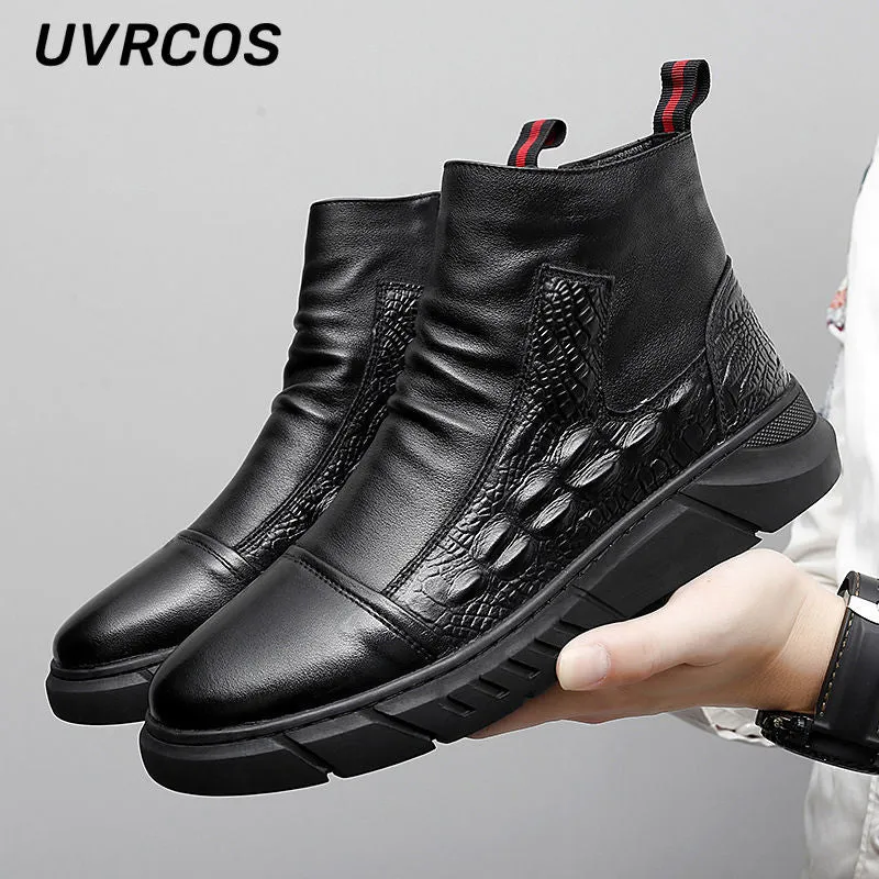 Men Work Boots - Casual - Thick-sole - Retro Fashion - Non-slip - Low-top Flat Heel