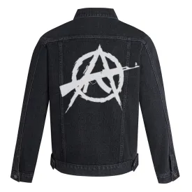 Mens Anarchy Graphic Button Up Denim Jacket