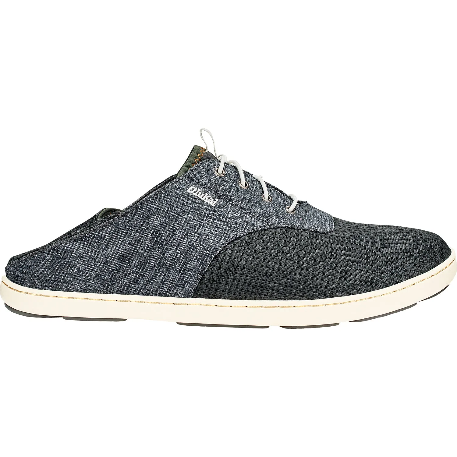 Men's OluKai Nohea Moku Dark Shadow/Dark Shadow Canvas/Mesh