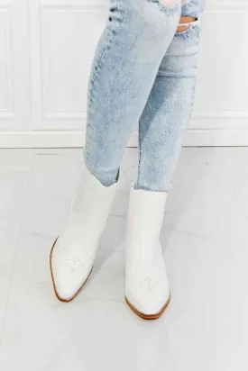 MMShoes Love the Journey Stacked Heel Chelsea Boot in White