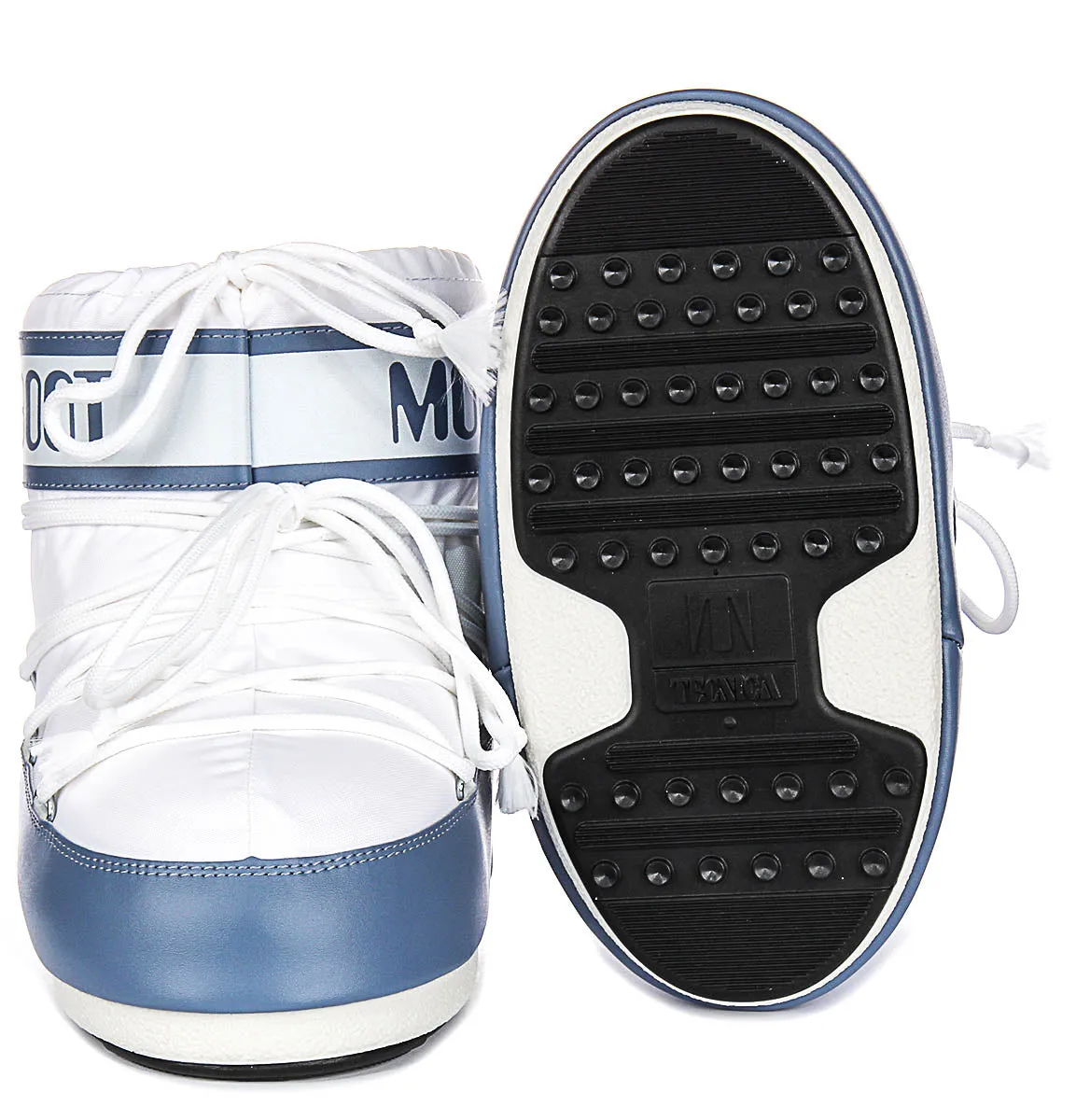 Moon Boot Icon Low Nylon In White Blue For Women