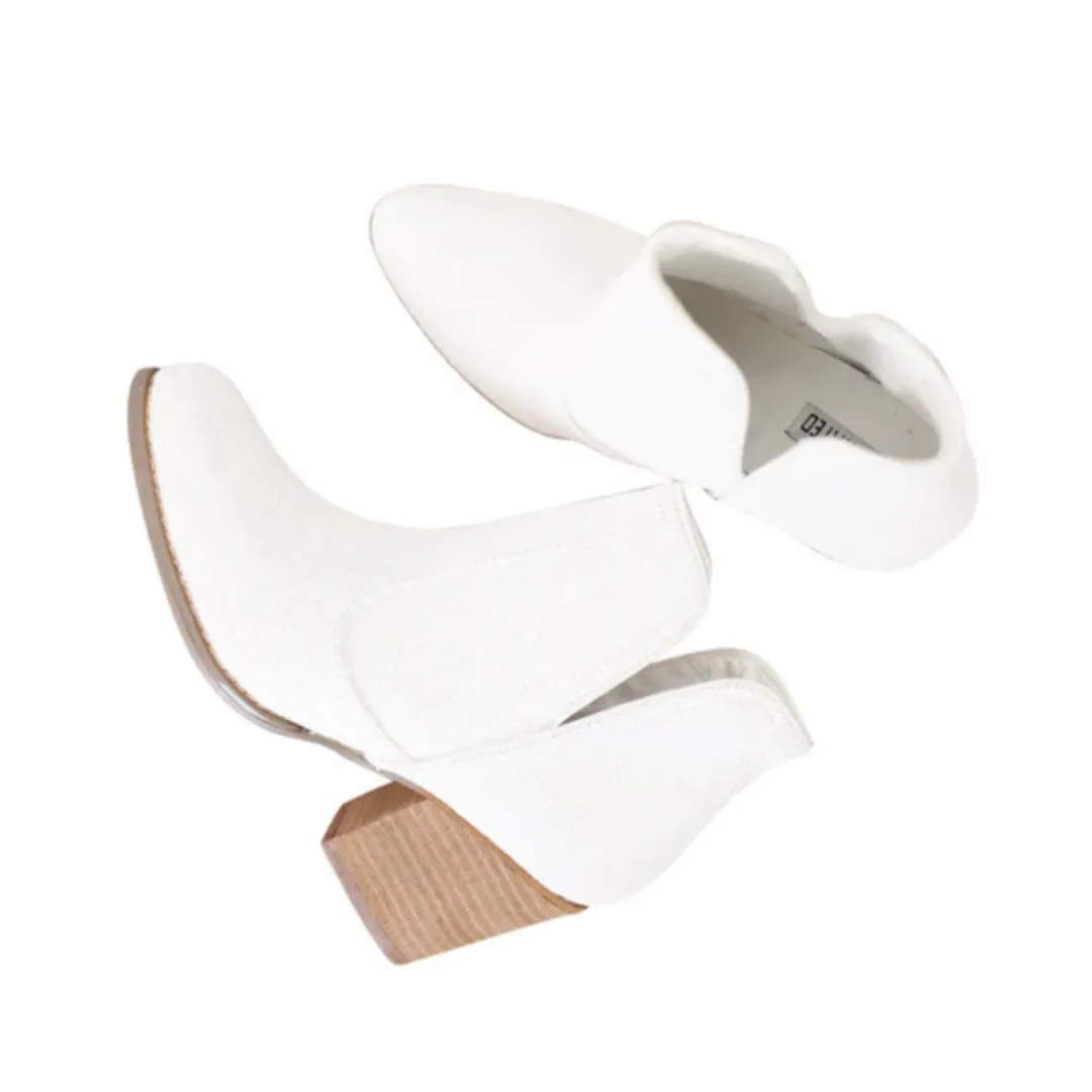 Online Exclusive | Fiera Glitter Booties in White